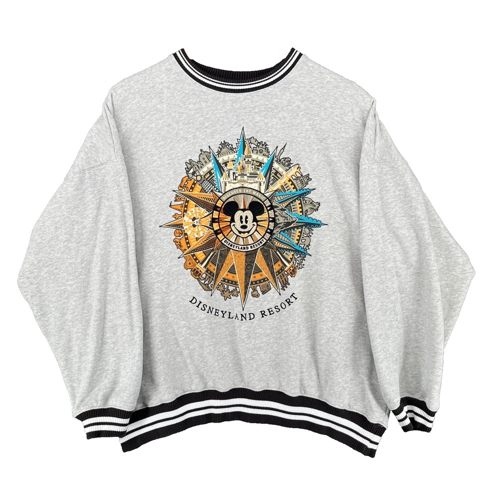 Vintage Disneyland Resort Embroidered Sweatshirt Mickey Compass Adult Large EUC